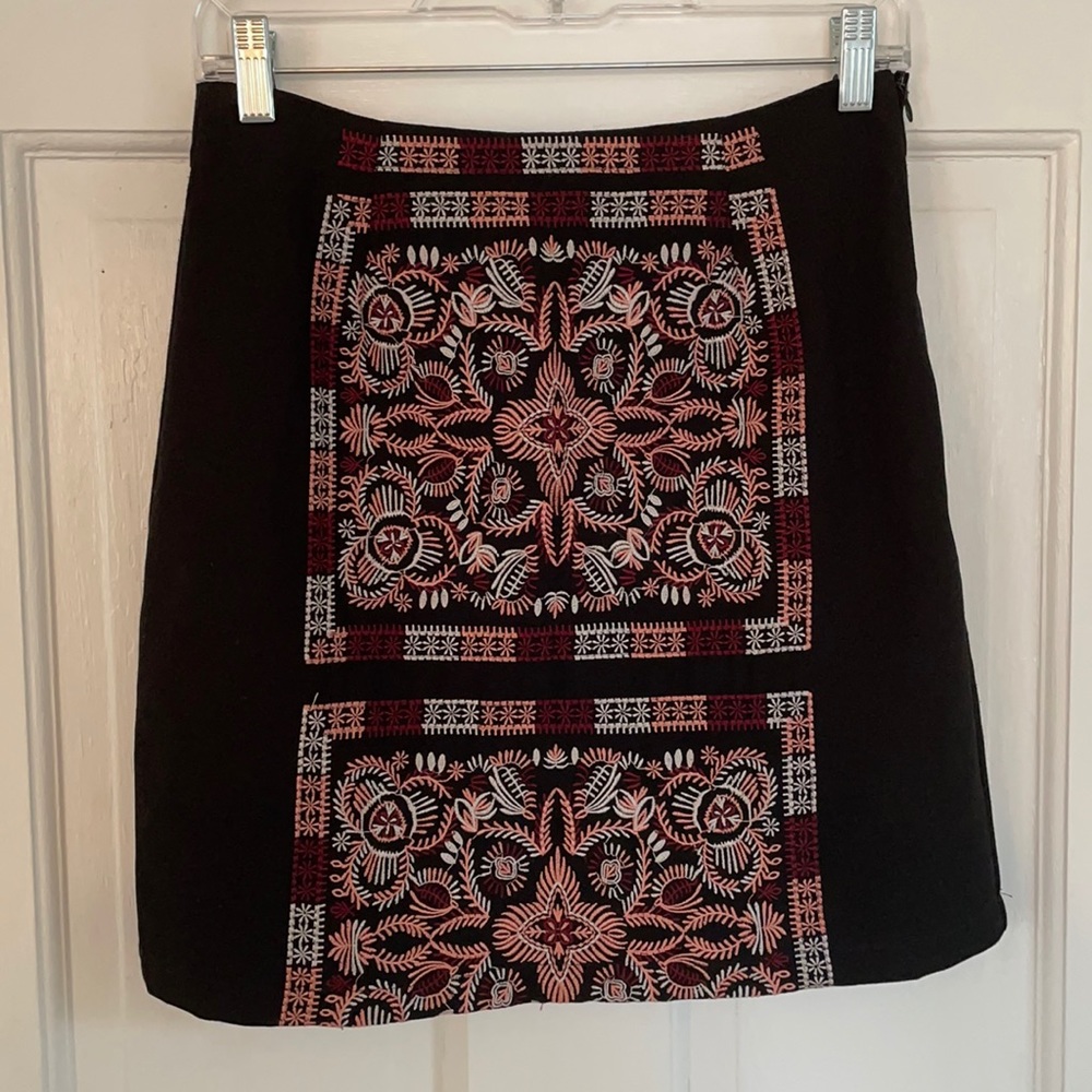 Alya black mini skirt with metallic detailing
